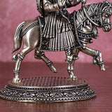 White Whale Superfine Chhatrapati Shivaji Maharaj Idol Brass Shivaji Maharaj Figurine Maratha Warrior King Statue Shivaji Maharaj Statue with Horse for Decor