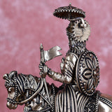 White Whale Superfine Chhatrapati Shivaji Maharaj Idol Brass Shivaji Maharaj Figurine Maratha Warrior King Statue Shivaji Maharaj Statue with Horse for Decor