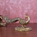 White Whale Superfine Peacock Brass Showpiece Idol Figurine Sculpture for Birthday Gift Table Home Decoration