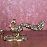 White Whale Superfine Peacock Brass Showpiece Idol Figurine Sculpture for Birthday Gift Table Home Decoration