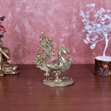 White Whale Superfine Peacock Brass Showpiece Idol Figurine Sculpture for Birthday Gift Table Home Decoration