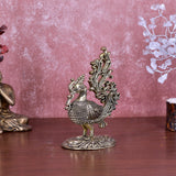 White Whale Superfine Peacock Brass Showpiece Idol Figurine Sculpture for Birthday Gift Table Home Decoration