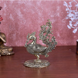 White Whale Superfine Peacock Brass Showpiece Idol Figurine Sculpture for Birthday Gift Table Home Decoration