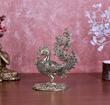 White Whale Superfine Peacock Brass Showpiece Idol Figurine Sculpture for Birthday Gift Table Home Decoration