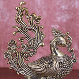 White Whale Superfine Peacock Brass Showpiece Idol Figurine Sculpture for Birthday Gift Table Home Decoration
