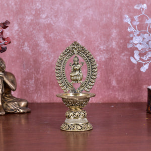 White Whale Superfine Brass Oil Lamp Deeplaxmi Dia | Lakshmi Laxmi Diya for Puja