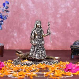 White Whale Superfine Ganga MATA Brass Statue Religious Goddess Sculpture Idol