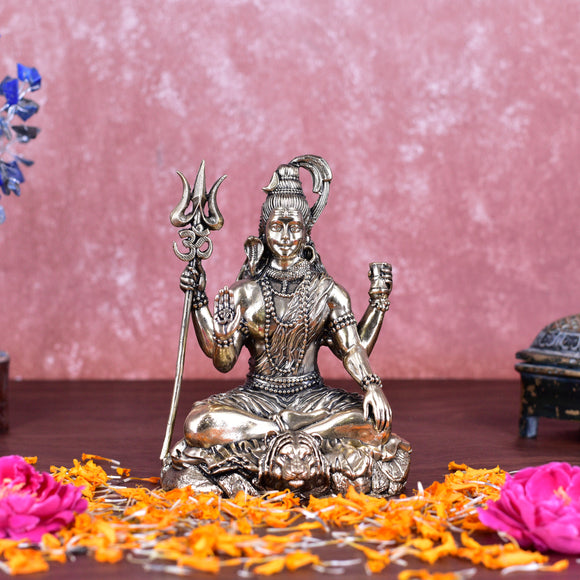 White Whale Superfine Brass Lord Shiva Statue shiv Idol Home Decor Figurine