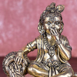 White Whale Superfine Little Krishna Idol India Hind Hindu God Brass Sculpture Makhan Krishna Statue Decor Gift