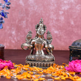 White Whale Superfine Tara Buddha Idol Tibetan Buddhism Yin Kwan Goddess Buddhist StatueTara Mata Brass Sculpture