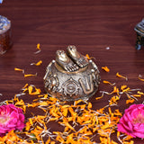 White Whale Superfine Brass  Lord Tirupati Balaji Lord Venkateshwara Feet with sangu chakara Namam  Feet Charan Paduka 