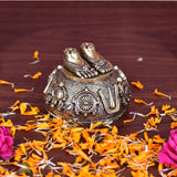 White Whale Superfine Brass  Lord Tirupati Balaji Lord Venkateshwara Feet with sangu chakara Namam  Feet Charan Paduka 