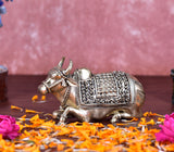 White Whale Superfine Little Brass Shiva Nandi Statue | Murti for Home Decoration | Office Décor