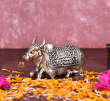 White Whale Superfine Little Brass Shiva Nandi Statue | Murti for Home Decoration | Office Décor