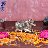 White Whale Superfine Little Brass Shiva Nandi Statue | Murti for Home Decoration | Office Décor