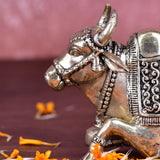 White Whale Superfine Little Brass Shiva Nandi Statue | Murti for Home Decoration | Office Décor