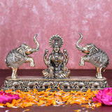 White Whale Superfine Goddess Gajalakshmi Brass Superfine Intricate Idol Gaj Lakshmi Elephant Idol Goddess Maha Laxmi Gajlaxmi Sitting Statue for Home Decor Puja Mandir Temple