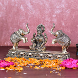 White Whale Superfine Goddess Gajalakshmi Brass Superfine Intricate Idol Gaj Lakshmi Elephant Idol Goddess Maha Laxmi Gajlaxmi Sitting Statue for Home Decor Puja Mandir Temple
