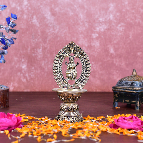 White Whale Superfine Brass Oil Lamp Deeplaxmi Dia | Lakshmi Laxmi Diya for Puja