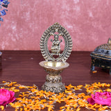 White Whale Superfine Brass Oil Lamp Deeplaxmi Dia | Lakshmi Laxmi Diya for Puja