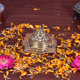White Whale Superfine Shri Yantra Brass Statue | Premium Brass Maha Meru Shree Yantra for Home Pooja Health Wealth and Prosperity