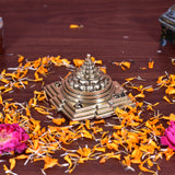 White Whale Superfine Shri Yantra Brass Statue | Premium Brass Maha Meru Shree Yantra for Home Pooja Health Wealth and Prosperity