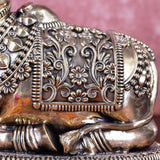 White Whale Superfine Little Brass Shiva Nandi Statue | Murti for Home Decoration | Office Décor