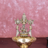 White Whale Superfine Tirupatibalaji and Goddess Lakshmi Diya Oil Lamp for Diwali Pooja Gift Decoration Showpiec