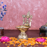 White Whale Superfine Tirupatibalaji and Goddess Lakshmi Diya Oil Lamp for Diwali Pooja Gift Decoration Showpiec