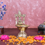 White Whale Superfine Tirupatibalaji and Goddess Lakshmi Diya Oil Lamp for Diwali Pooja Gift Decoration Showpiec