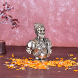 White Whale Superfine Chhatrapati Shivaji Maharaj Bust Idol Brass Shivaji Maharaj Figurine Maratha Warrior King Statue Shivaji Maharaj Statue with Horse for Decor