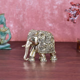 White Whale Superfine Handmade Ethnic Indian Brass Elephant Decor Showpiece,  Home Decor Statue,  Indian Decorations,  Indian Houseware:  Brass Figurine
