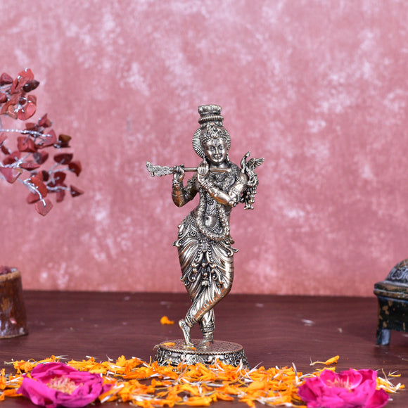 White Whale Superfine Brass Hindu God Lord Krishna Bhagwan Lord Krishna Idol Statue Murti