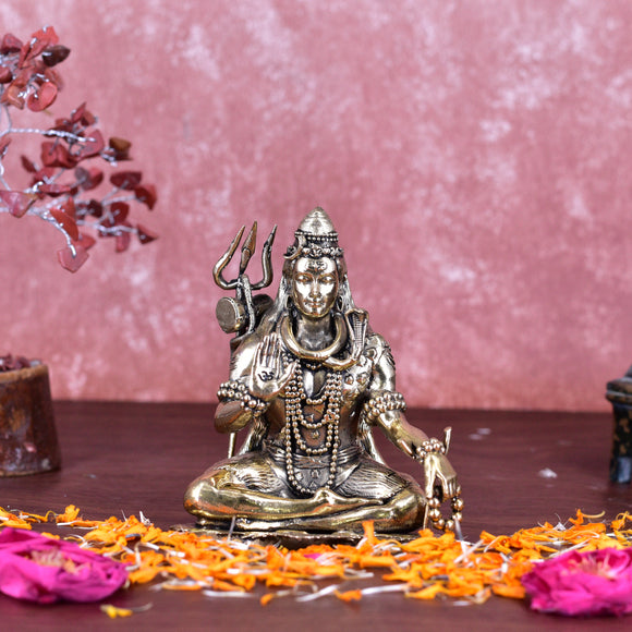 White Whale Superfine Brass Lord Shiva Statue shiv Idol Home Decor Figurine