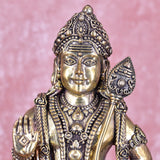 White Whale Superfine Brass Lord Kartik Standing Idol with Peacock The Vehicle of Kartikeya