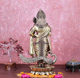 White Whale Superfine Brass Lord Kartik Standing Idol with Peacock The Vehicle of Kartikeya