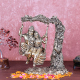 White Whale Superfine Radha Krishna Brass Jhula Statue Religious Sculpture Idol