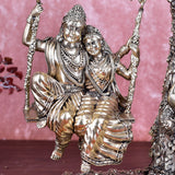 White Whale Superfine Radha Krishna Brass Jhula Statue Religious Sculpture Idol