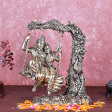 White Whale Superfine Radha Krishna Brass Jhula Statue Religious Sculpture Idol