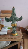 White Whale Antique Garuda Dev Standing Brass Showpiece Religious Strength Sculpture Idol Home Décor