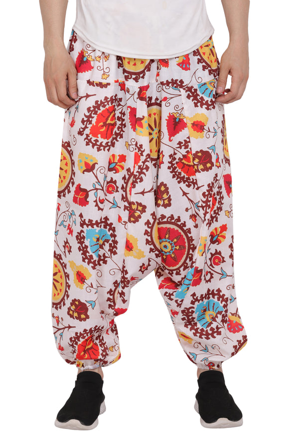 Whitewhale Men's Cotton Solid Harem Pants Yoga Trousers Hippie Pant