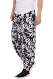 Whitewhale Mens Cotton Skull Printed Harem Pants Pockets Yoga Trousers Hippie
