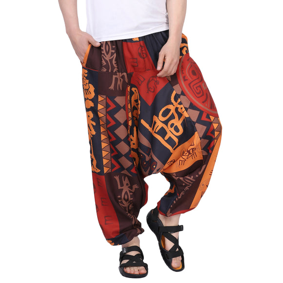 Whitewhale Men's Cotton Solid Harem Pants Yoga Trousers Hippie Pant