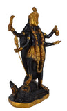White Whale Antique Large Brass Kali Idol Hindu Goddess of Time & Change Maa Kalika Shiva Statue Murti