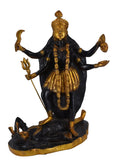 White Whale Antique Large Brass Kali Idol Hindu Goddess of Time & Change Maa Kalika Shiva Statue Murti