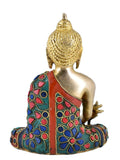 White Whale Brass Buddha Statue Murti for Home Decor Entrance Office Table Living Room Meditation Luck Gift Feng Shui Home Décor