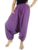 Whitewhale Mens Women Cotton Stripe Aladdin Loose Baggy Boho Hippie Harem Pants