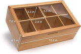 White Whale Wooden Tea Box Storage Organizer Taller Size Holds 120+ Standing or Flat Tea Bags