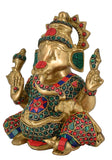 White Whale Lord Ganesh Murti Ganesha Idol Ganpati Bhagwan Brass Statue for Home Decoration Showpiece