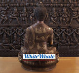 White Whale Brass Dhyana Buddha Meditating Under a Tree of Life - Rustic Copper and Mystique Gold Finish